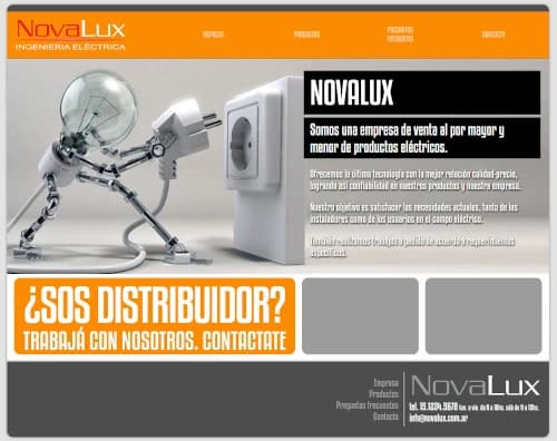 Novalux - Web layout - 2013